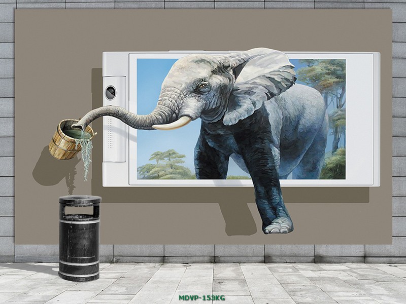 TRanh chú voi rót nước 3 D MDVP-153KG